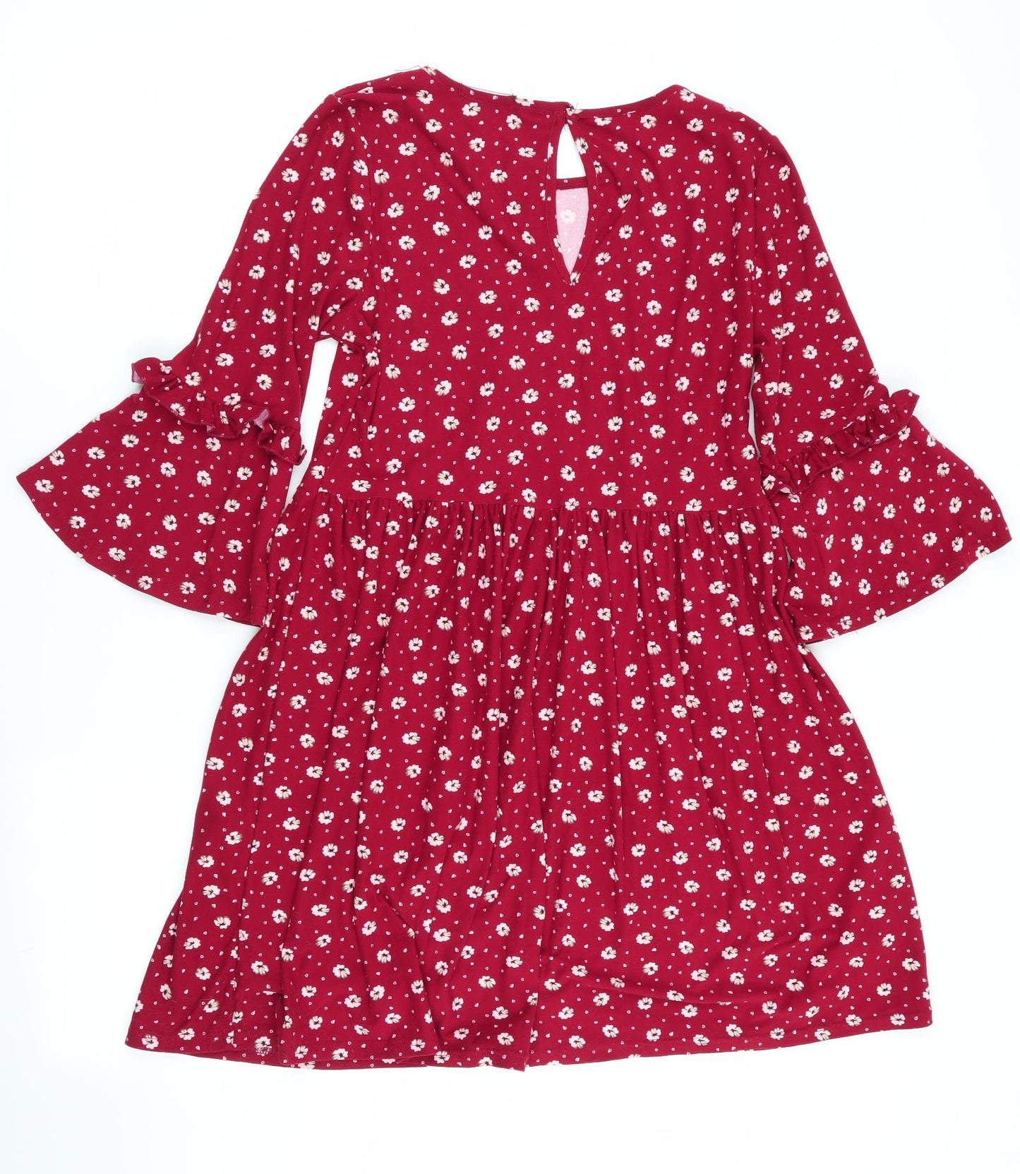 New Look Womens Red Floral  Fit & Flare  Size 10