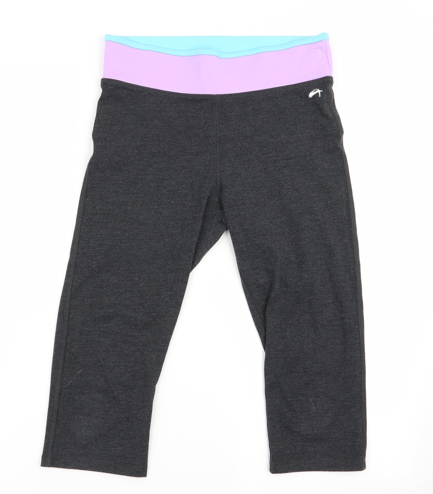 Florence and Fred Womens Black Colourblock  Cropped Leggings Size S L15 in
