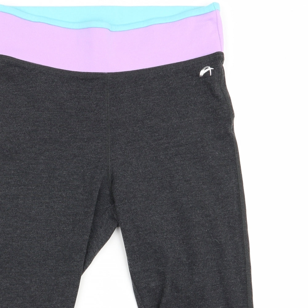Florence and Fred Womens Black Colourblock  Cropped Leggings Size S L15 in