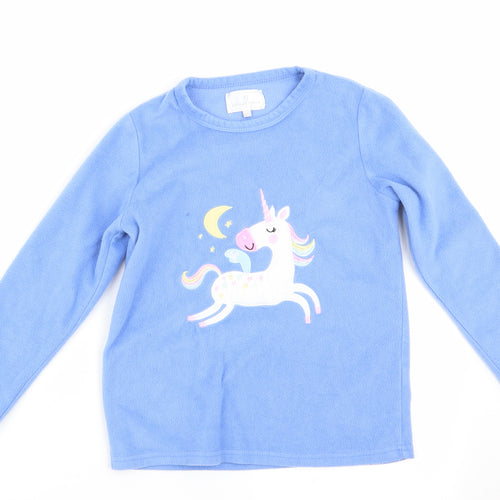 PJ Collections Girls Blue Animal Print   Pyjama Top Size 9-10 Years  - Unicorn