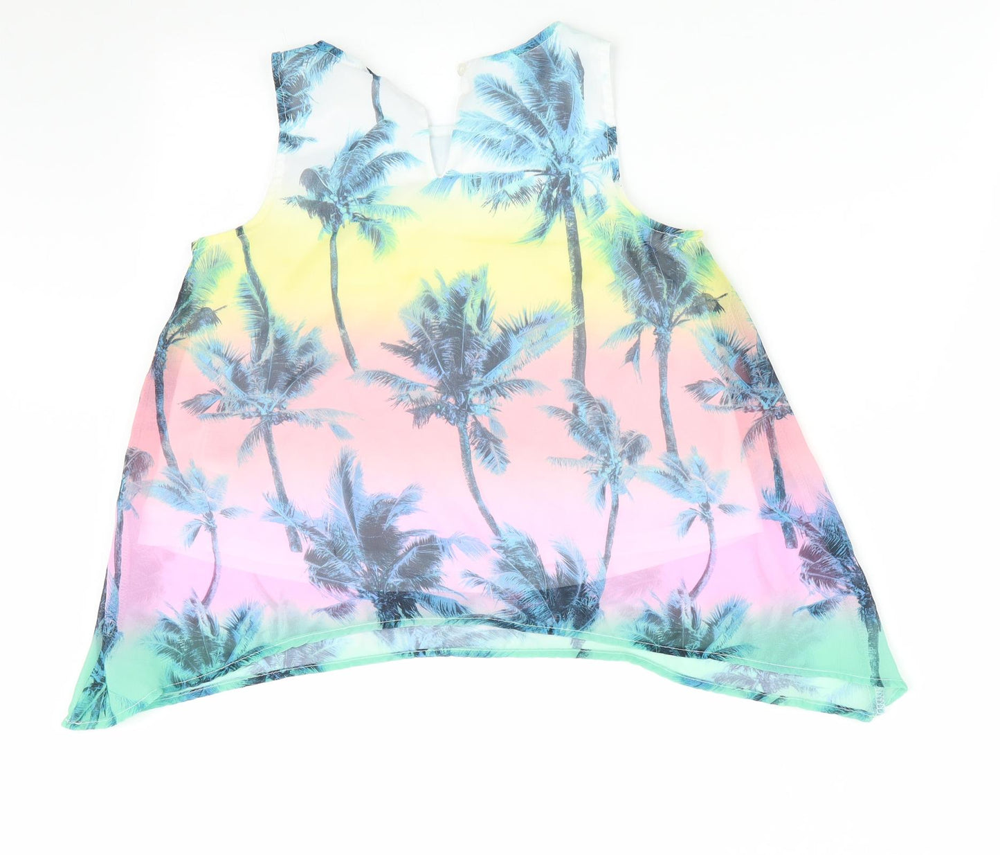 H&M Girls Pink Floral  Basic Blouse Size 9-10 Years  - Palm Trees