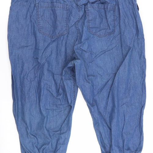 Love Yours Womens Blue   Pedal Pusher Trousers Size 24 L21 in - Denim look