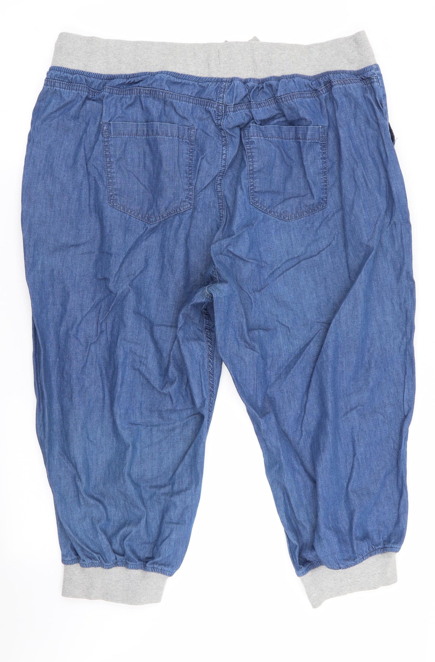 Love Yours Womens Blue   Pedal Pusher Trousers Size 24 L21 in - Denim look