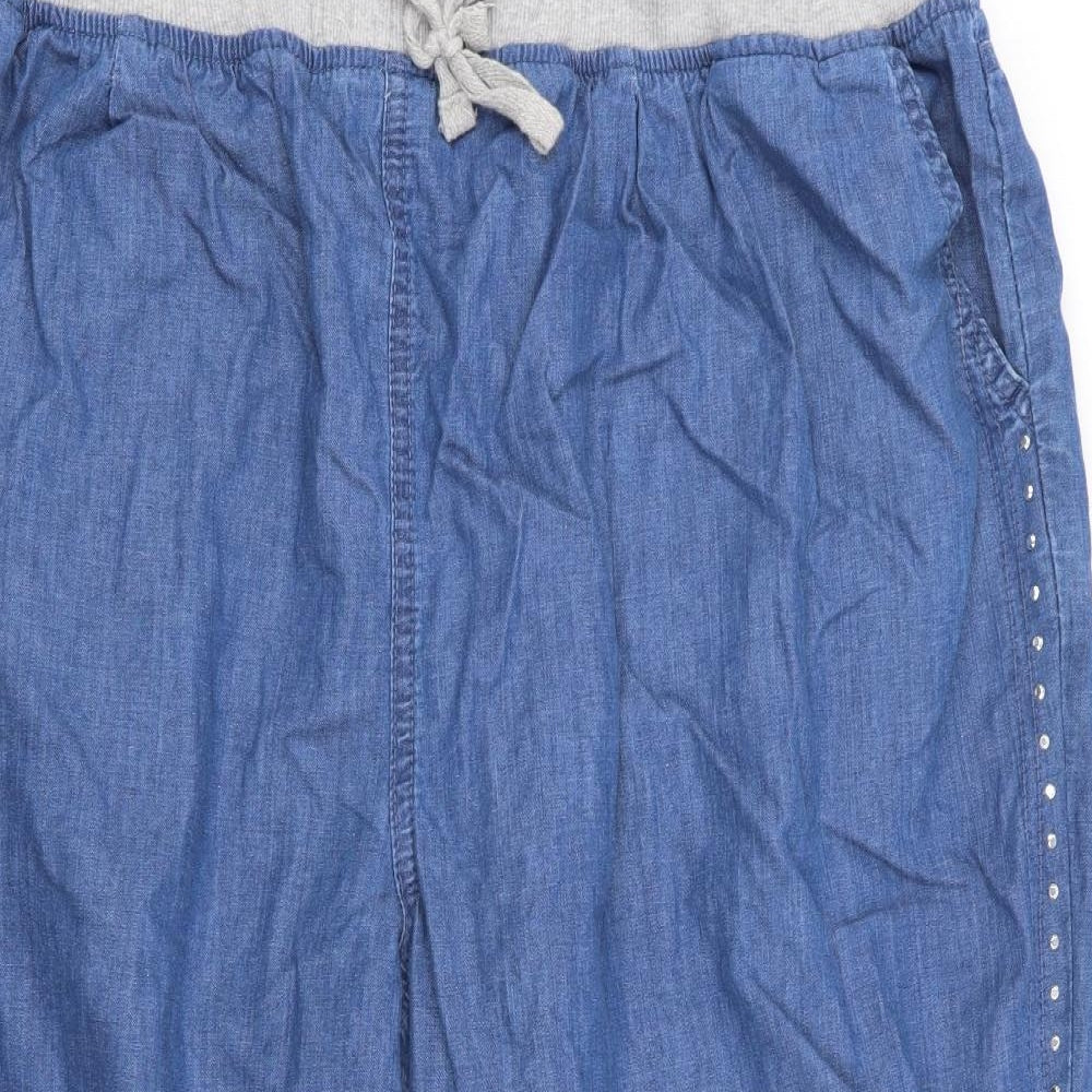 Love Yours Womens Blue   Pedal Pusher Trousers Size 24 L21 in - Denim look