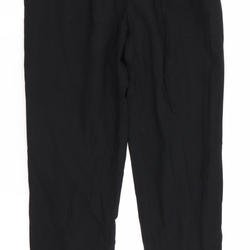 Zara Womens Black   Trousers  Size 6 L26 in - Faux Leather Trim