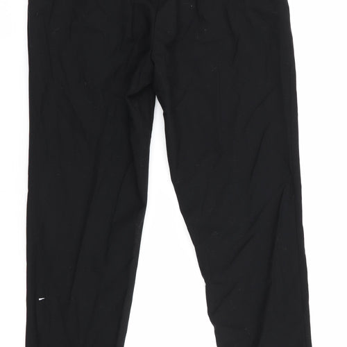 Zara Womens Black   Trousers  Size 6 L26 in - Faux Leather Trim
