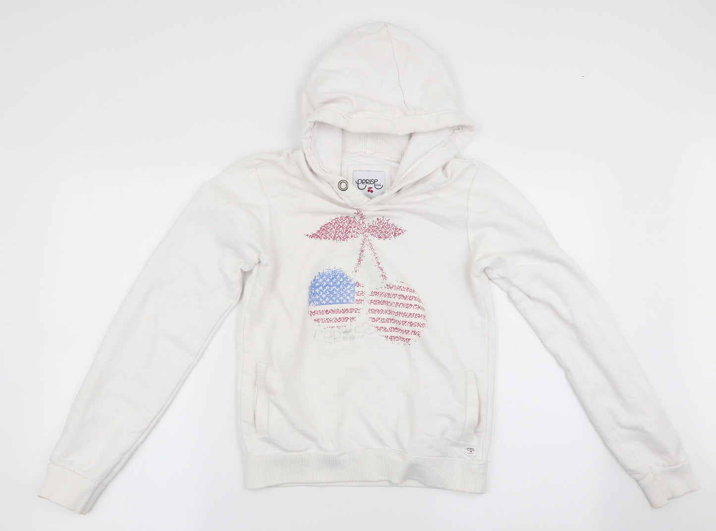 Perisp Girls White   Pullover Hoodie Size 12 Years  - Cherry