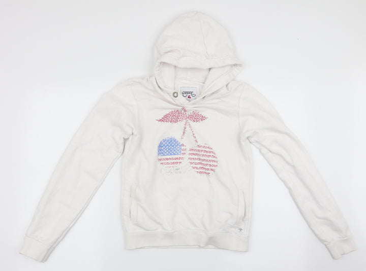 Perisp Girls White   Pullover Hoodie Size 12 Years  - Cherry