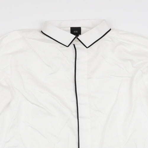 River Island Mens White    Button-Up Size M