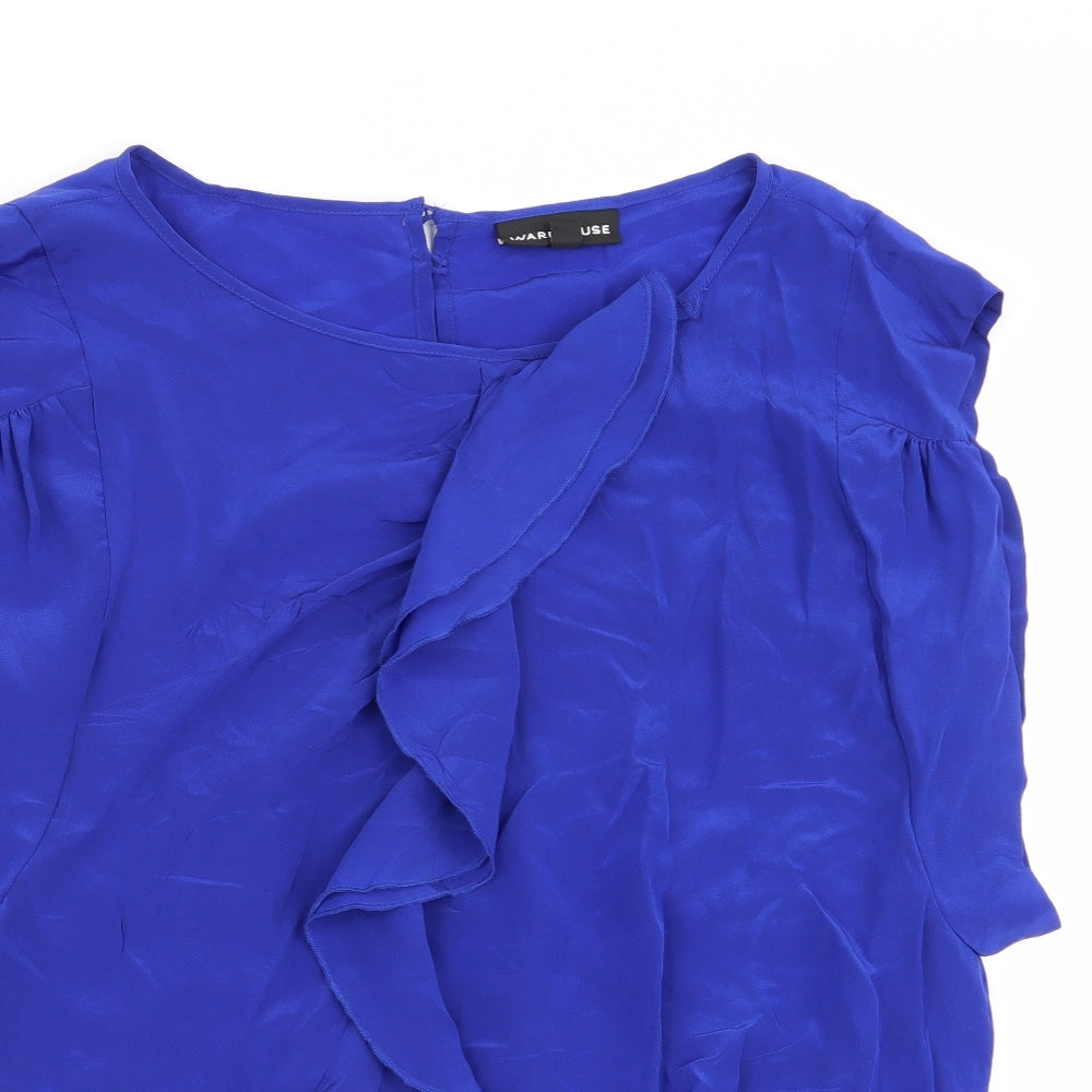 Warehouse Womens Blue   Tunic Blouse Size 12