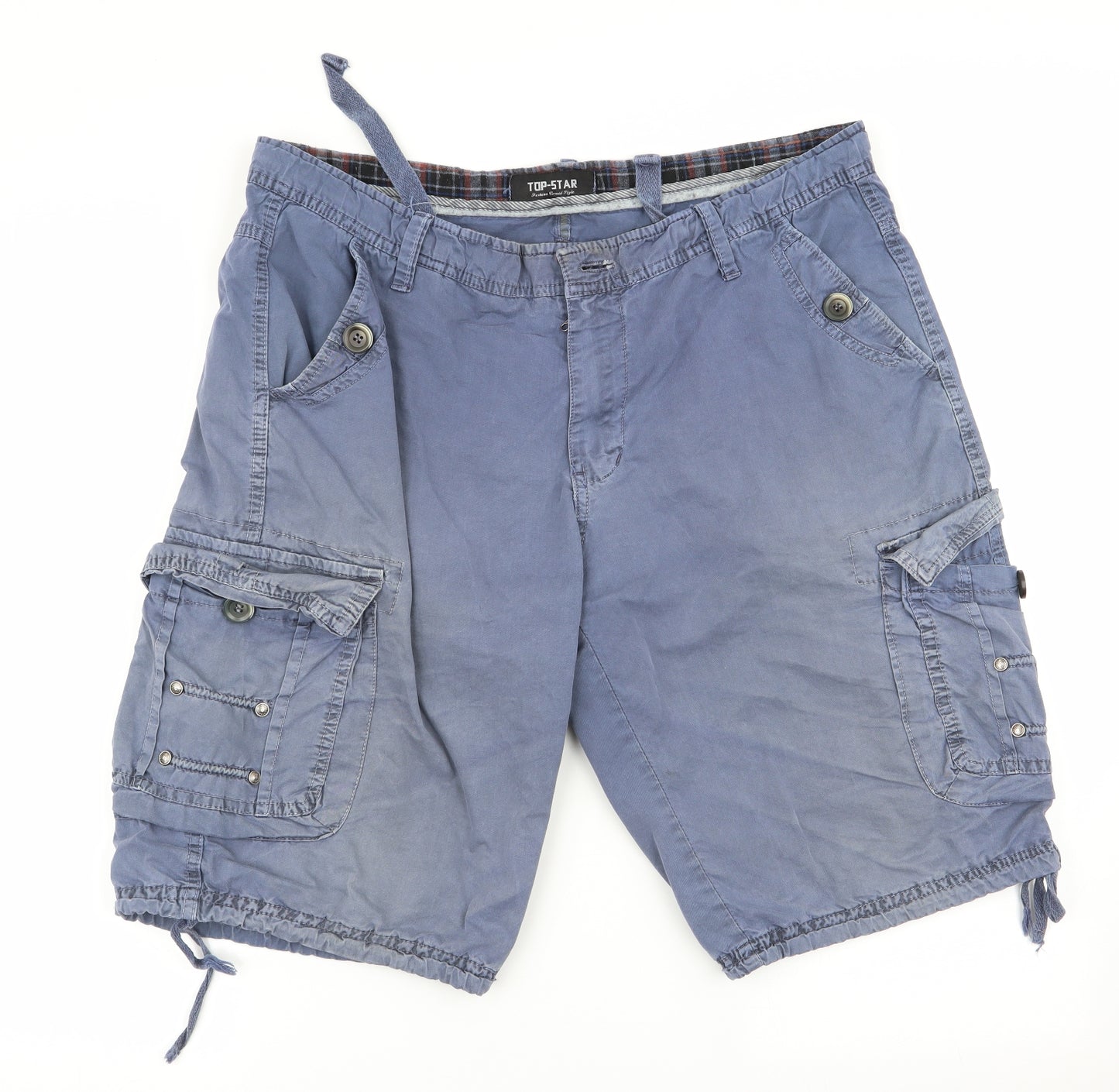 Top Star Mens Blue   Cargo Shorts Size 38