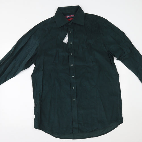 Stephens Brothers Mens Green    Dress Shirt Size 16