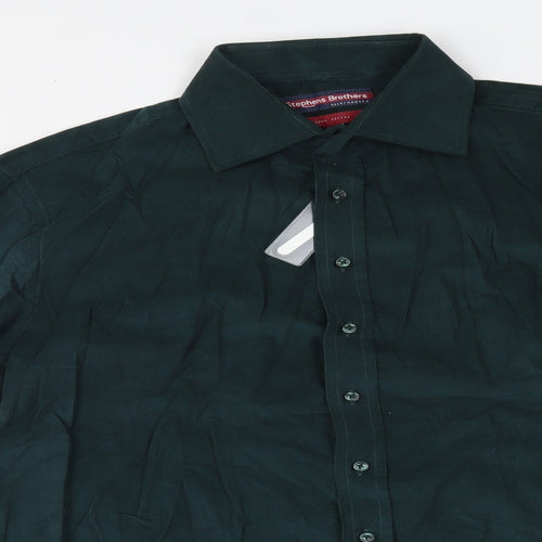 Stephens Brothers Mens Green    Dress Shirt Size 16