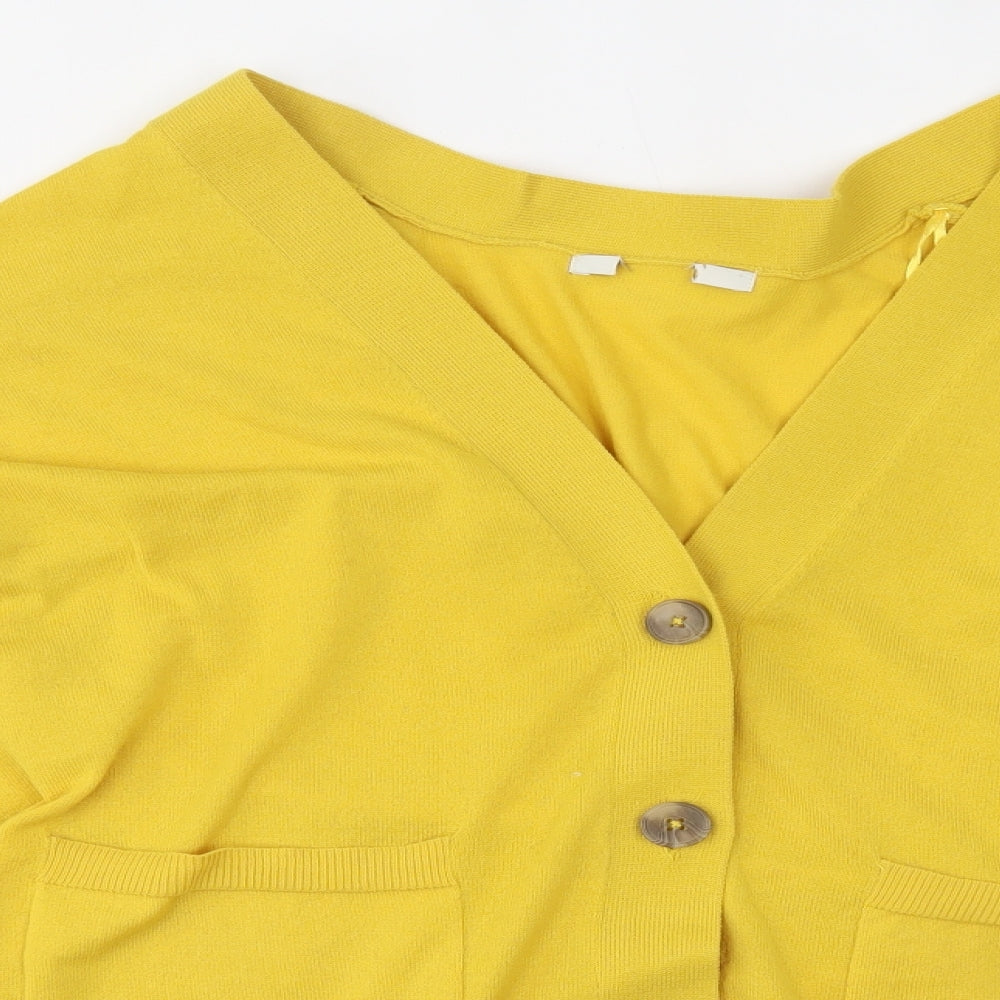 George Womens Yellow   Cardigan Jumper Size M