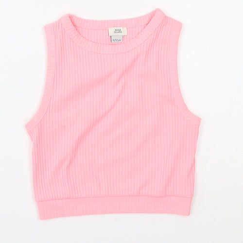 River Island Girls Pink   Vest Jumper Size 11-12 Years
