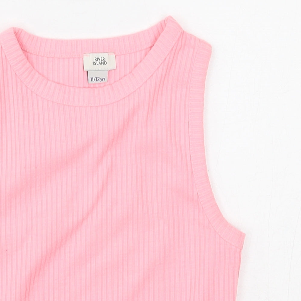 River Island Girls Pink   Vest Jumper Size 11-12 Years