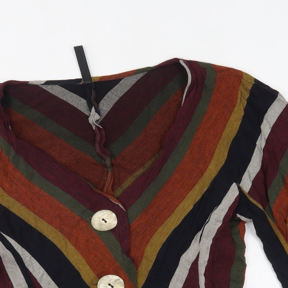 Zara Womens Multicoloured Striped  Cardigan Jumper Size S