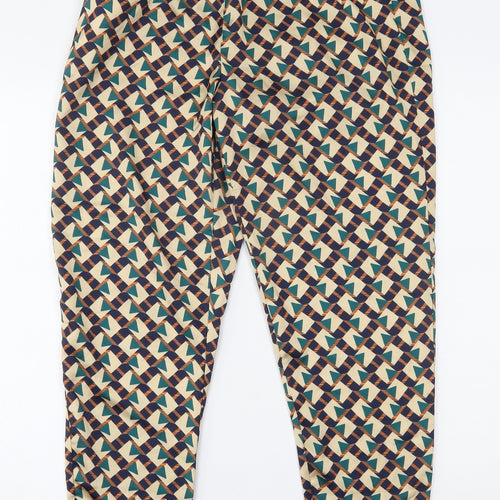 In the Style Womens Beige Geometric  Trousers  Size 10 L27 in