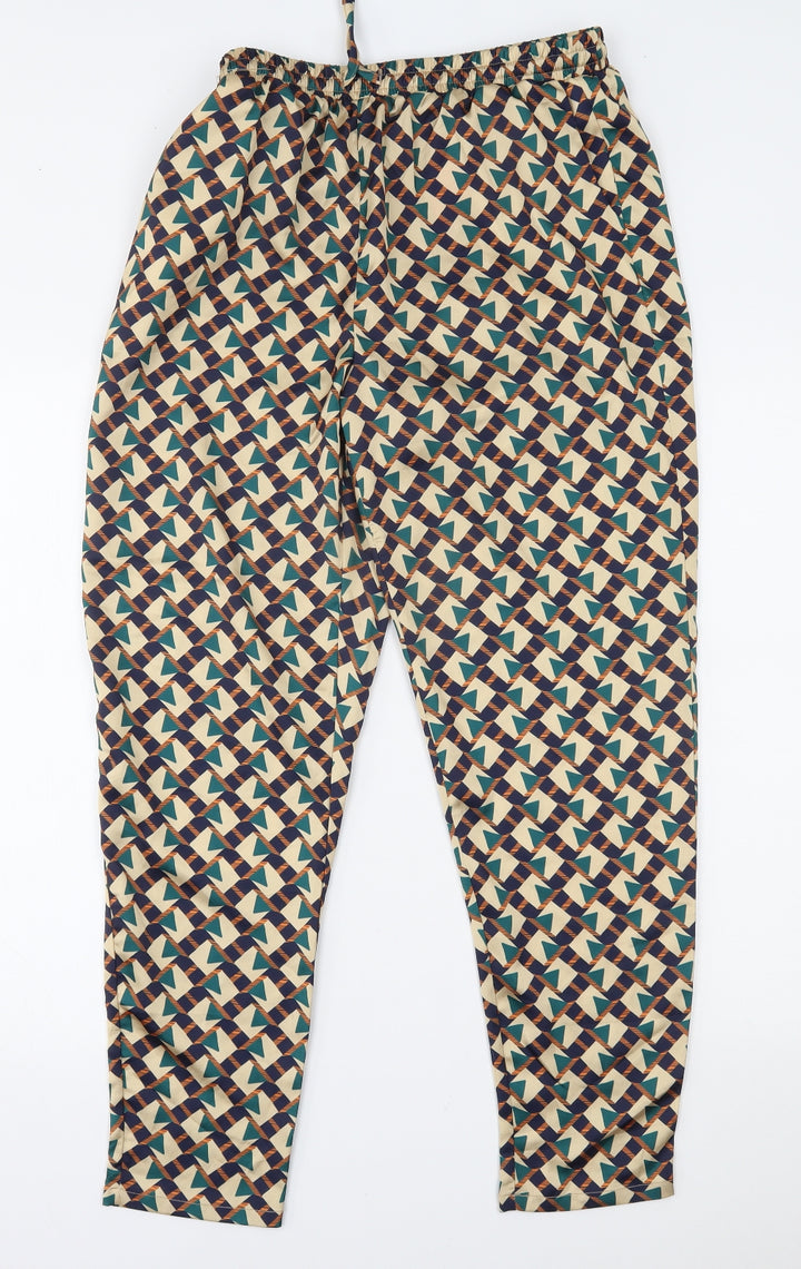 In the Style Womens Beige Geometric Trousers Size 10 L27 in