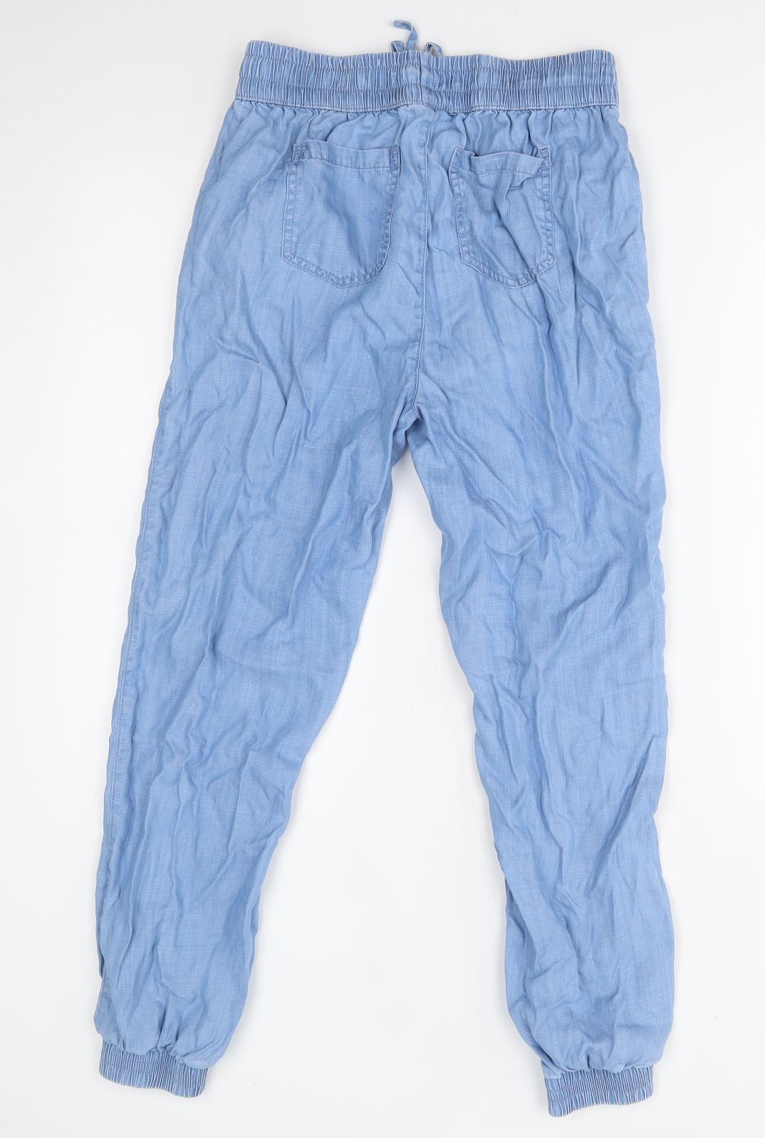 M&Co Womens Blue   Trousers  Size 8 L26 in
