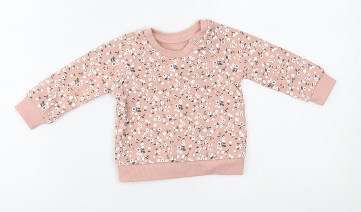 Primark Baby Pink Floral  Pullover Jumper Size 3-6 Months