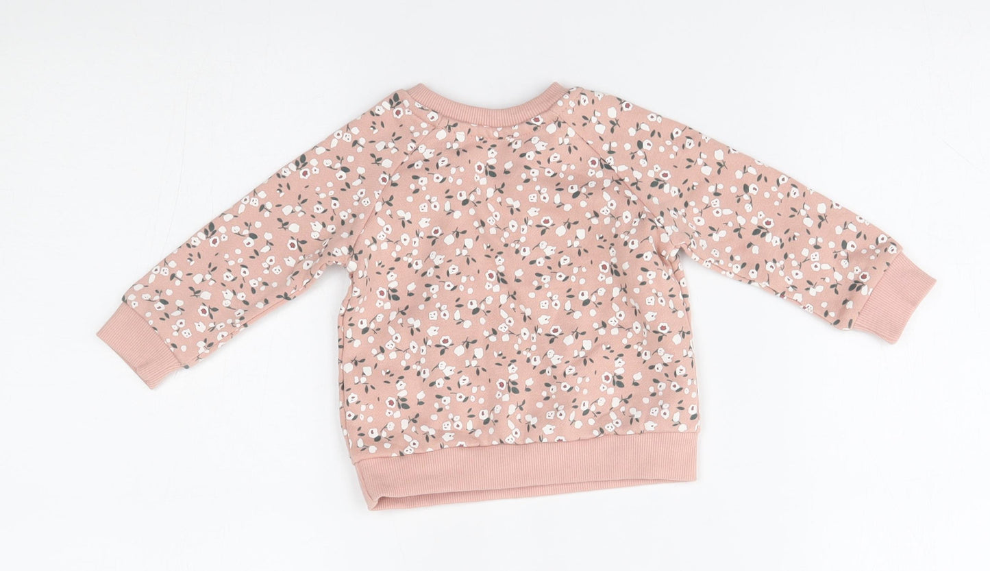 Primark Baby Pink Floral  Pullover Jumper Size 3-6 Months