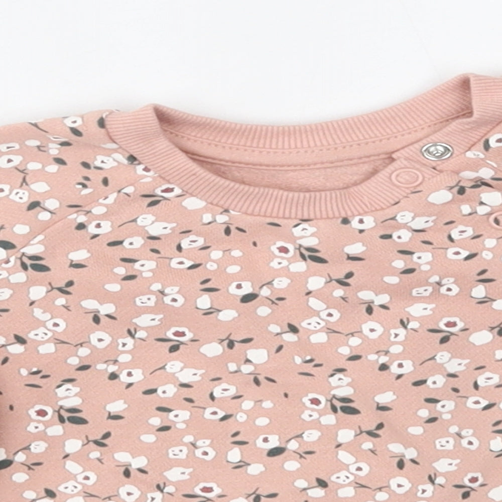 Primark Baby Pink Floral  Pullover Jumper Size 3-6 Months