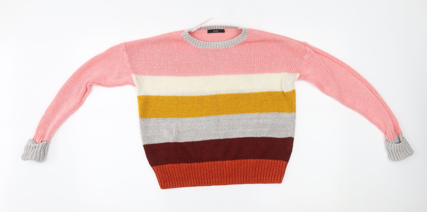 George Womens Multicoloured Striped  Pullover Jumper Size S