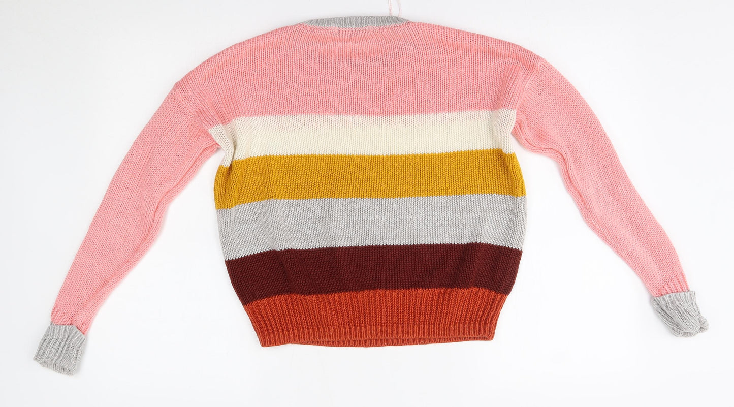 George Womens Multicoloured Striped  Pullover Jumper Size S