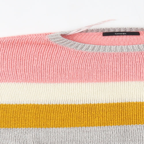 George Womens Multicoloured Striped  Pullover Jumper Size S