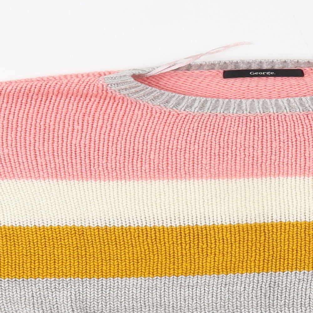 George Womens Multicoloured Striped  Pullover Jumper Size S