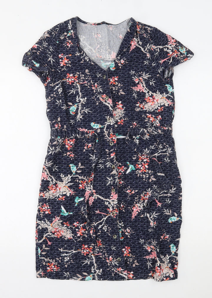 M&Co Womens Blue Floral  T-Shirt Dress  Size 8