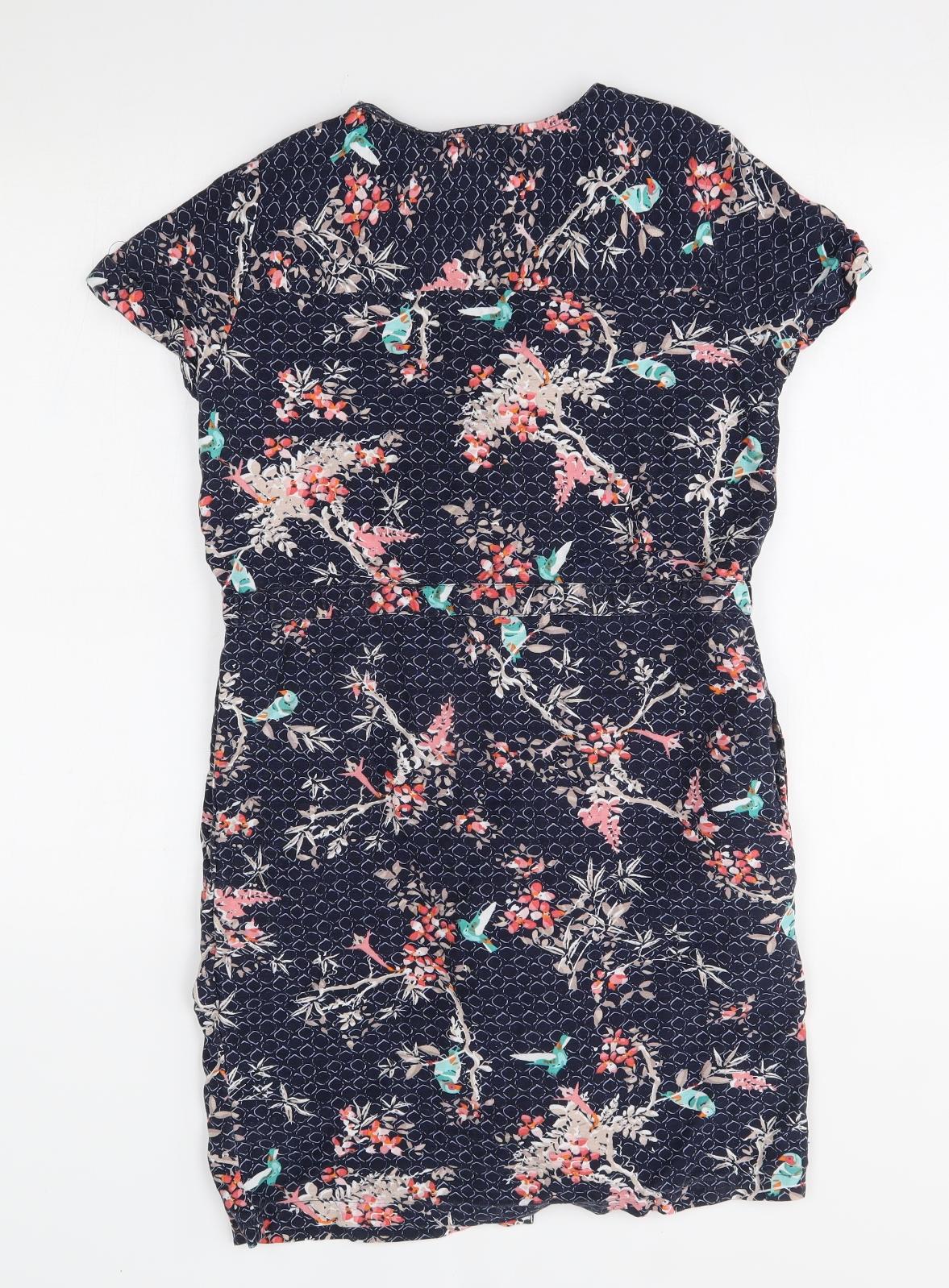 M&Co Womens Blue Floral  T-Shirt Dress  Size 8