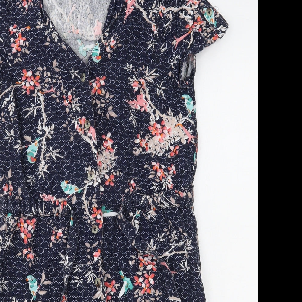 M&Co Womens Blue Floral  T-Shirt Dress  Size 8
