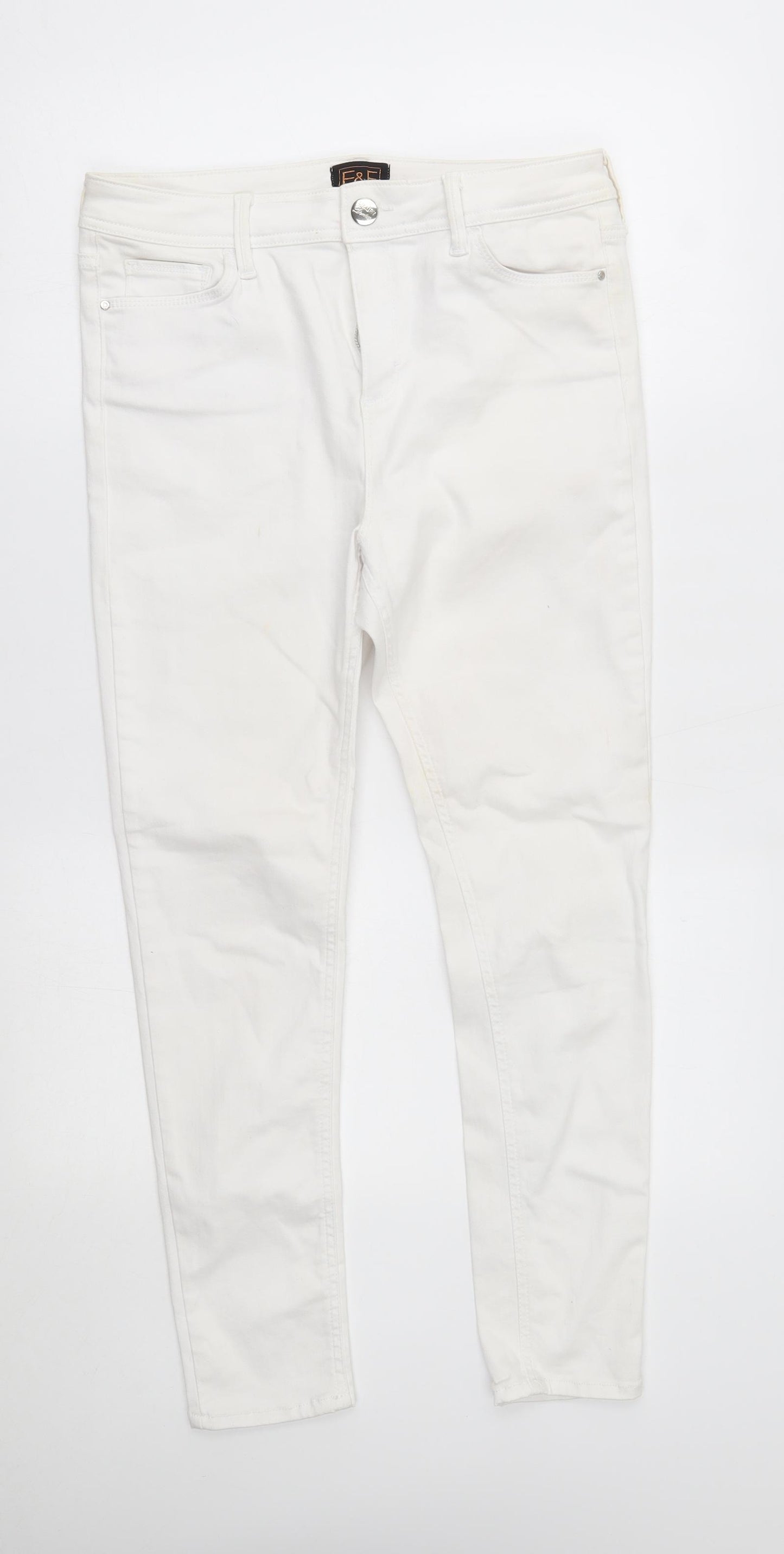 F&F Womens White   Skinny Jeans Size 14 L27 in