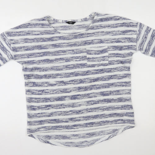 F&F Womens Blue Striped  Pullover Jumper Size 12