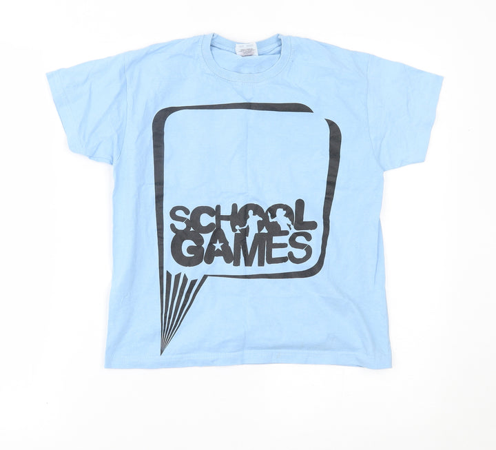 Fruit of the Loom Boys Blue Basic T-Shirt Size 7-8 Years - active cheshire school games
