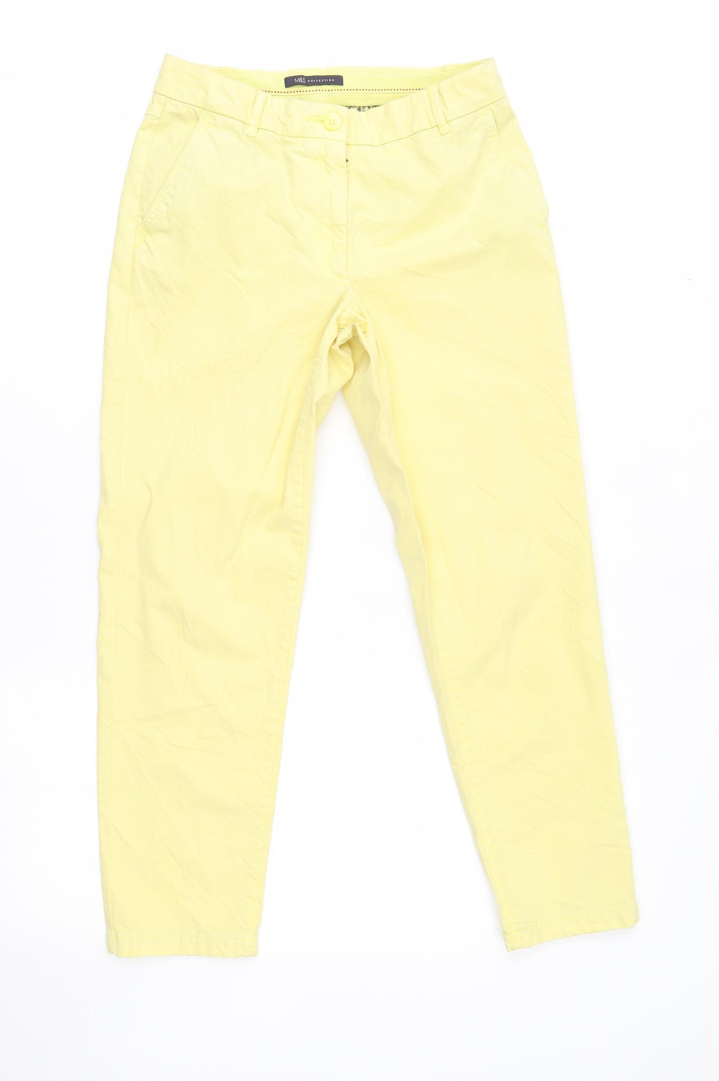 M&S Womens Yellow   Straight Jeans Size 8 L27 in