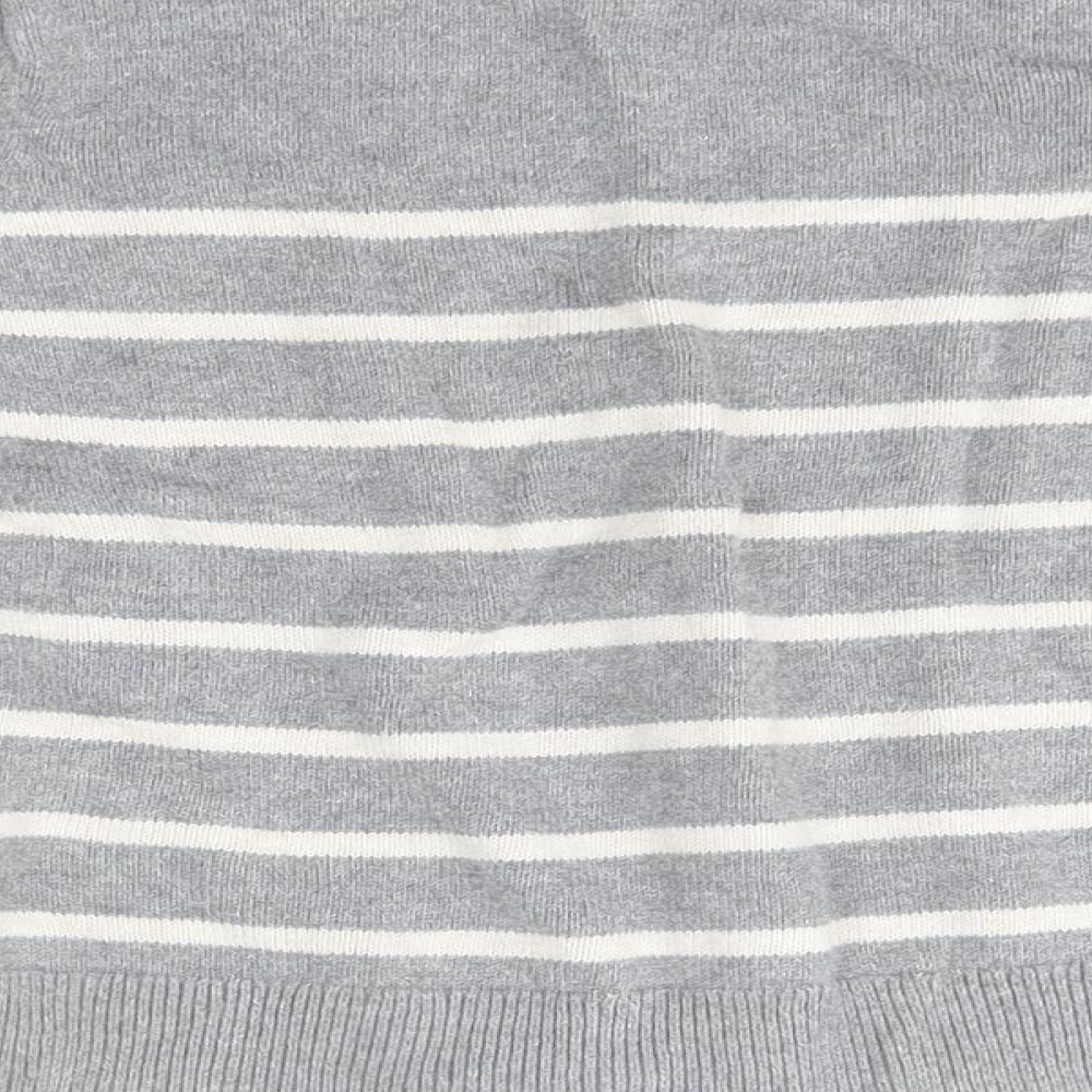 Gap Girls Grey Striped  Pullover Jumper Size 6-7 Years