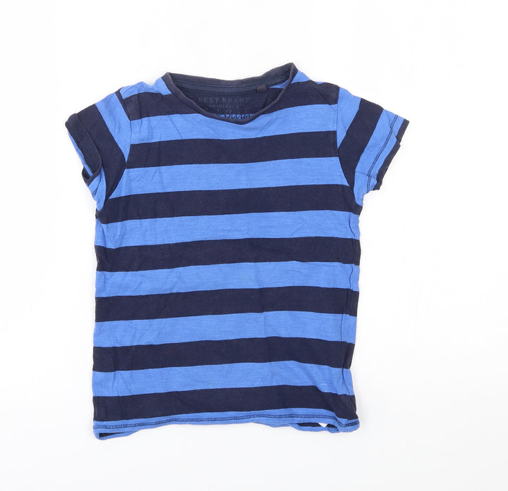 NEXT Boys Blue Striped  Basic T-Shirt Size 5 Years