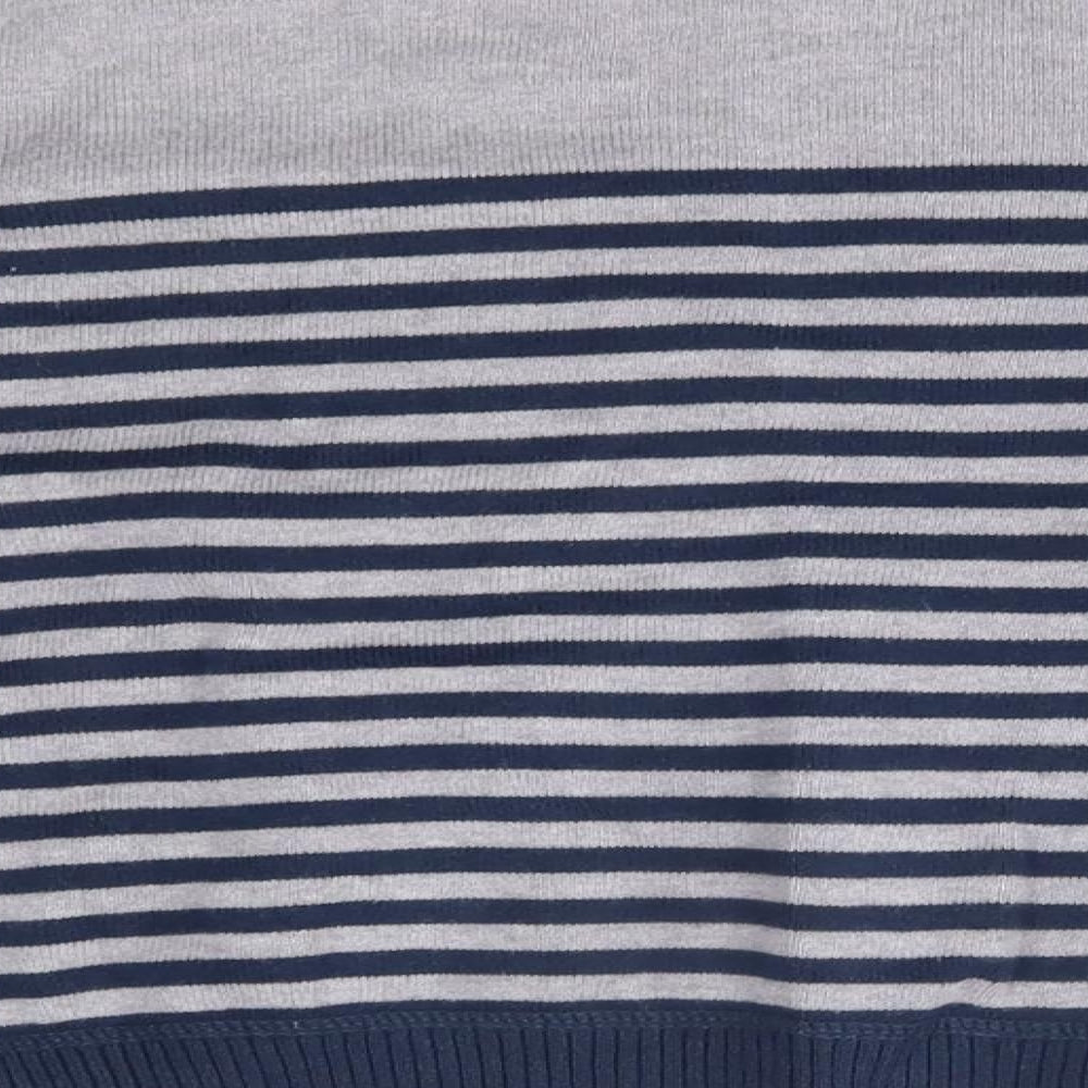 name it Boys Grey Striped  Pullover Jumper Size 7-8 Years