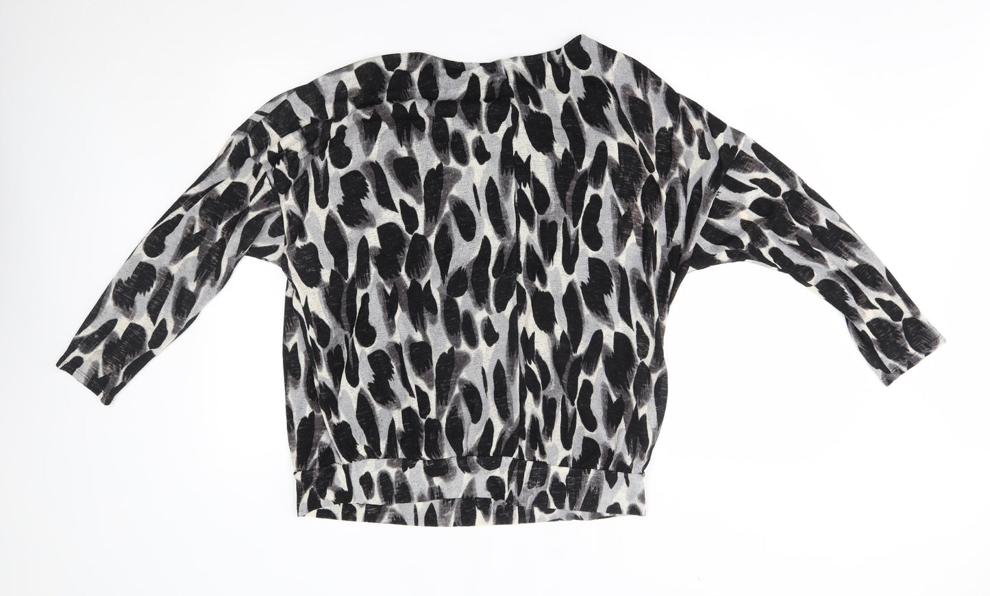 Wallis Womens Grey Animal Print  Pullover Jumper Size M