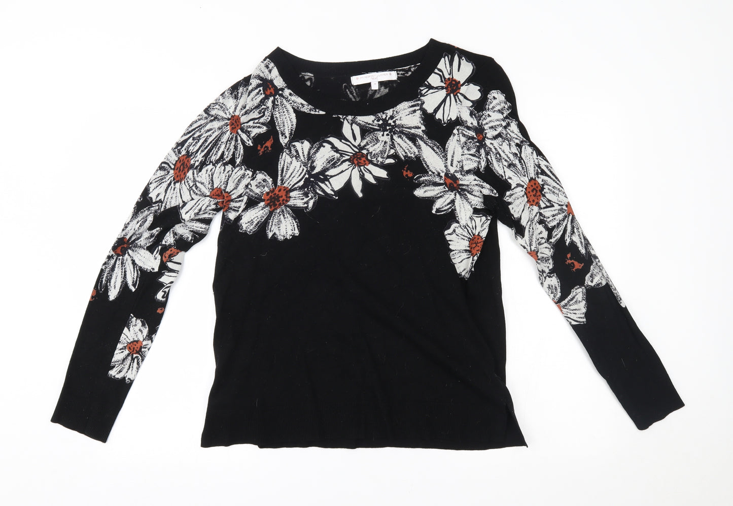 NEXT Womens Black Floral  Pullover Jumper Size 14