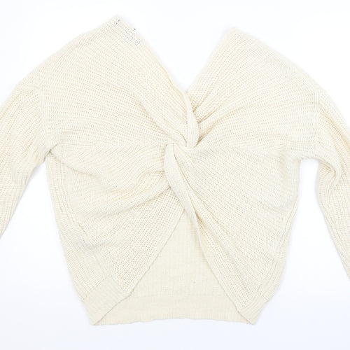 FOREVER 21 Womens White Striped  Pullover Jumper Size S