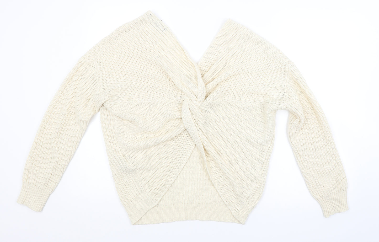 FOREVER 21 Womens White Striped  Pullover Jumper Size S