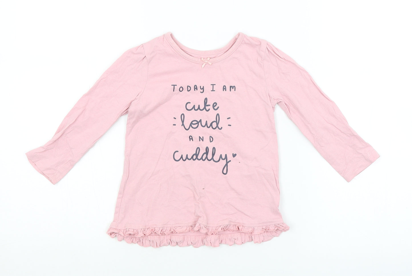 George Girls Pink   Basic T-Shirt Size 12-18 Months