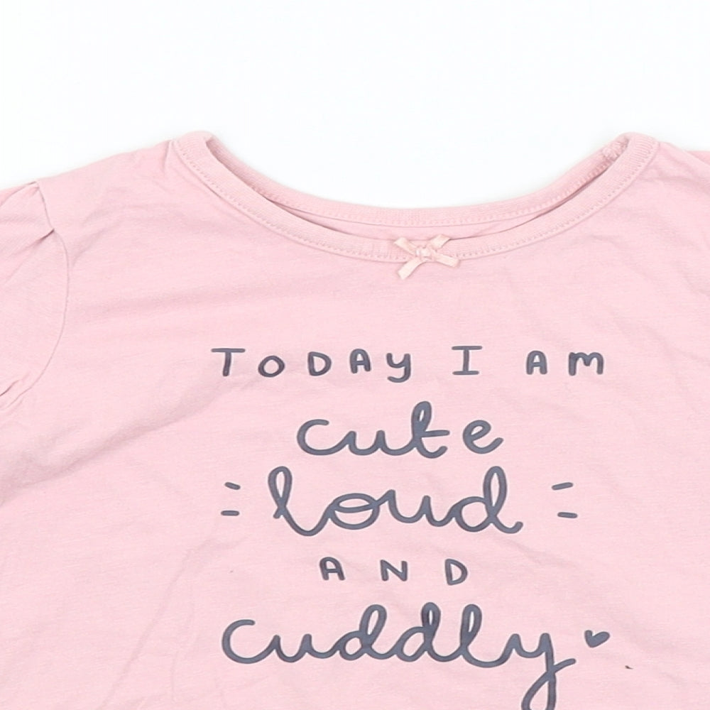 George Girls Pink   Basic T-Shirt Size 12-18 Months