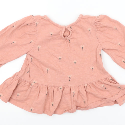 NEXT Girls Pink Floral  T-Shirt Dress  Size 18-24 Months