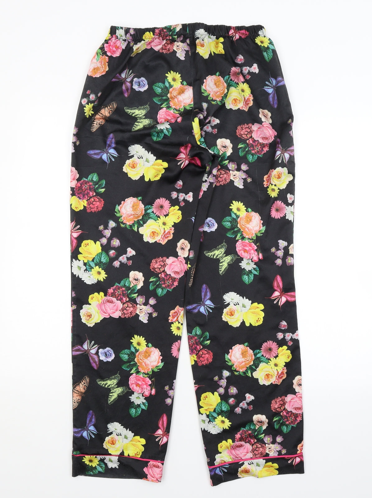 Preworn Womens Black Floral  Jogger Trousers Size S L27 in