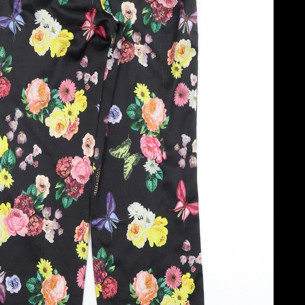 Preworn Womens Black Floral  Jogger Trousers Size S L27 in
